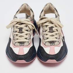 Gucci Multicolor GG Supreme Canvas Rhyton Sneakers Size 36