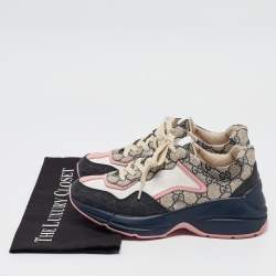 Gucci Multicolor GG Supreme Canvas Rhyton Sneakers Size 36