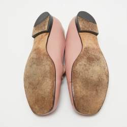 Gucci Pink Leather Horsebit Loafers Size 39