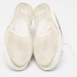 Gucci Silver Glitter and Leather Ace Sneakers Size 37.5