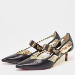 مملوكة مسبقًا Gucci Black Leather Slip On Pumps Size 38.5