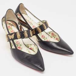 مملوكة مسبقًا Gucci Black Leather Slip On Pumps Size 38.5