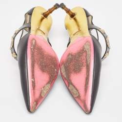 مملوكة مسبقًا Gucci Black Leather Slip On Pumps Size 38.5