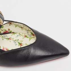 مملوكة مسبقًا Gucci Black Leather Slip On Pumps Size 38.5