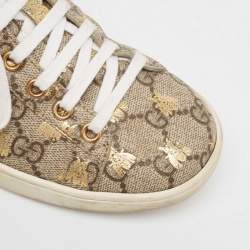 Pre Owned Gucci Brown GG Supreme Canvas Bee Ace Sneakers Size 36