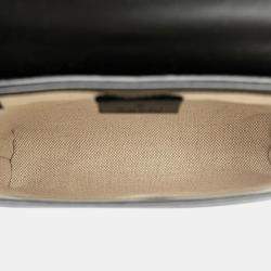Gucci Black GG Embossed Perforated Leather Double Belt Bag