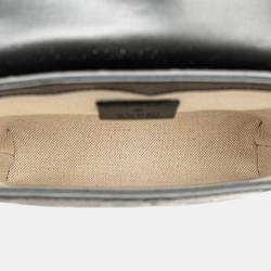 Gucci Black GG Embossed Perforated Leather Double Belt Bag