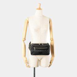 Gucci Black GG Supreme Web Belt Bag