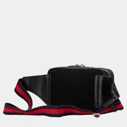 Gucci Black GG Supreme Web Belt Bag