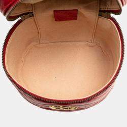 Gucci Red Quilted Calf Leather GG Marmont Backpack