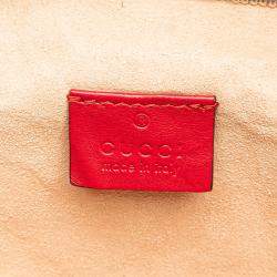 Gucci Red Quilted Calf Leather GG Marmont Backpack