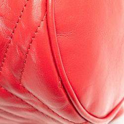 Gucci Red Quilted Calf Leather GG Marmont Backpack