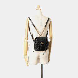 Pre Owned Gucci Black GG Marmont Matelasse Calfskin Backpack