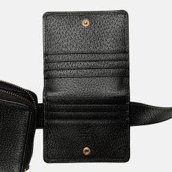 Gucci Black GG Marmont Leather Double Belt Bag