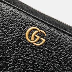 Gucci Black GG Marmont Leather Double Belt Bag