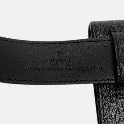 Gucci Black GG Marmont Leather Double Belt Bag