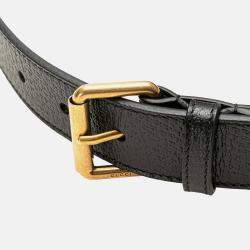 Gucci Black GG Marmont Leather Double Belt Bag