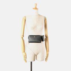 Gucci Black GG Marmont Leather Double Belt Bag