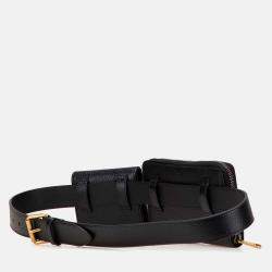 Gucci Black GG Marmont Leather Double Belt Bag