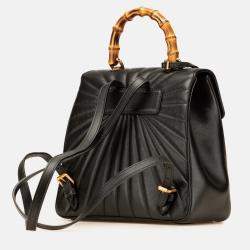 Pre Owned Gucci Calfskin Bamboo Trapuntata Queen Margaret Backpack