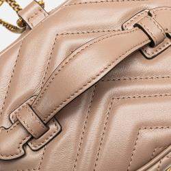 Pre Owned GG Marmont Round Matelasse Leather Backpack