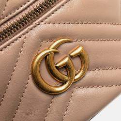 Pre Owned GG Marmont Round Matelasse Leather Backpack