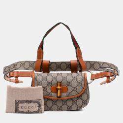 Pre Owned Gucci Mini GG Supreme Web Bamboo 1947 Belt Bag