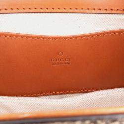 Pre Owned Gucci Brown Mini GG Supreme Web Bamboo 1947 Belt Bag