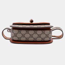 Pre Owned Gucci Brown Mini GG Supreme Web Bamboo 1947 Belt Bag