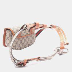 Pre Owned Gucci Mini GG Supreme Beige Web Bamboo 1947 Belt Bag