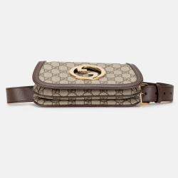 Pre Owned Gucci Brown GG Supreme Blondie Belt Bag