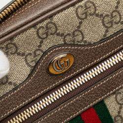 Pre Owned Gucci Beige/Brown Small GG Supreme Ophidia Belt Bag