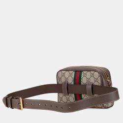 Pre Owned Gucci Beige/Brown Small GG Supreme Ophidia Belt Bag