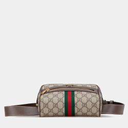 Pre Owned Gucci Beige/Brown Small GG Supreme Ophidia Belt Bag