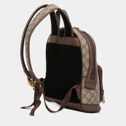 Pre Owned Gucci Small GG Supreme Ophidia Web Backpack