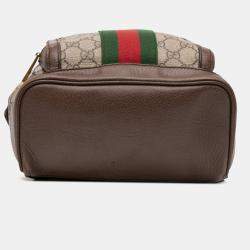 Pre Owned Gucci Small GG Supreme Ophidia Web Backpack