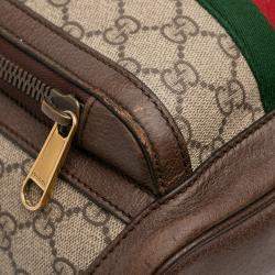 Pre Owned Gucci Small GG Supreme Ophidia Web Backpack