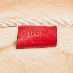 Pre Owned Gucci GG Marmont Round Red Matelasse Leather Backpack