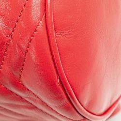 Pre Owned Gucci GG Marmont Round Red Matelasse Leather Backpack