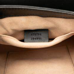 Pre Owned Gucci Black Calf Leather Guccissima Padlock Backpack