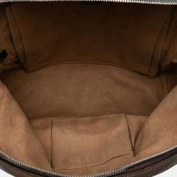 Pre Owned Gucci Beige/Brown Calf Leather, Coated Canvas GG Supreme Tian Backpack