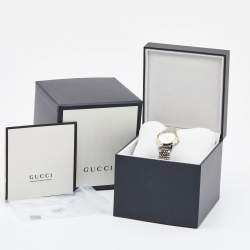 Gucci Silver Two-Tone Stainless Steel G Timeless 126.5 Women's Wristwatch 27 mm