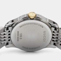 Gucci Silver Two-Tone Stainless Steel G Timeless 126.5 Women's Wristwatch 27 mm