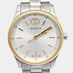 Gucci Silver Two-Tone Stainless steel G-Timeless YA1265063 Women's Wristwatch 29 mm