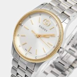 Gucci Silver Two-Tone Stainless steel G-Timeless YA1265063 Women's Wristwatch 29 mm