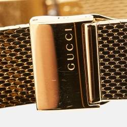 Gucci MOP Multicolor Web Gold PVD Stainless Steel G-Frame YA147410 Women's Wristwatch 21 mm