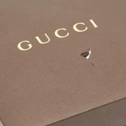 Gucci Slate Brown PVD Stainless Steel Leather Interlocking G YA133309 Women's Wristwatch 37 mm