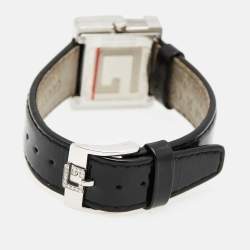 Gucci Mother Pearl Diamond Stainless Steel Leather 3600J Women's Wristwatch 26 mm