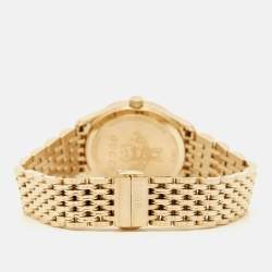 Pre Owned Gucci Silver Gold Plated Stainless Steel G- Timeless YA1265021 Women's Wristwatch 29 mm 