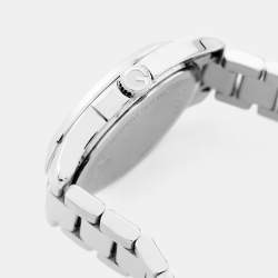 Pre Owned Gucci Silver White Stainless Steel G-Timeless 126.5 Women's Wristwatch 27 mm